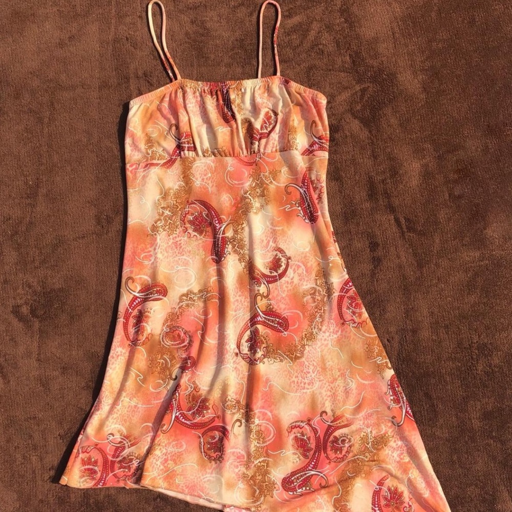 Peach midi summer dress